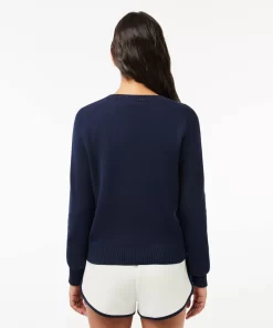 Pull Col V En Double Face De Coton | Lacoste Cheap