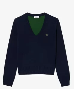 Pull Col V En Double Face De Coton | Lacoste Cheap