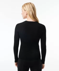 Pull Col V En Maille Cotelee Sans Couture | Lacoste Cheap