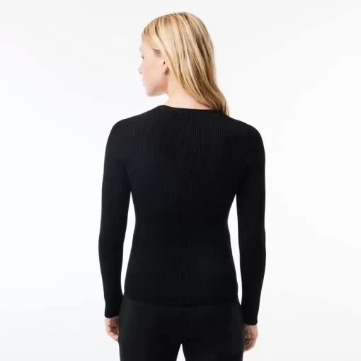 Pull Col V En Maille Cotelee Sans Couture | Lacoste Cheap