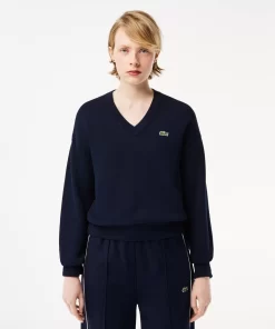 Pull Col V Femme En Coton Biologique | Lacoste Shop