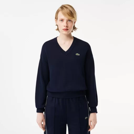 Pull Col V Femme En Coton Biologique | Lacoste Shop