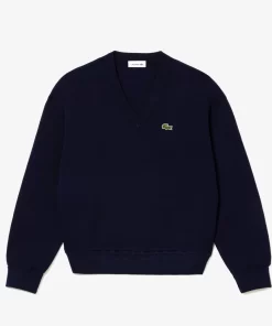 Pull Col V Femme En Coton Biologique | Lacoste Shop