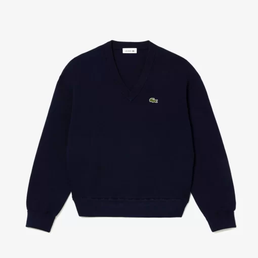 Pull Col V Femme En Coton Biologique | Lacoste Shop