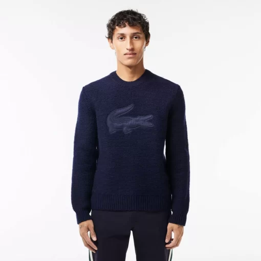 Pull En Laine Avec Badge Crocodile Matelasse | Lacoste Best Sale