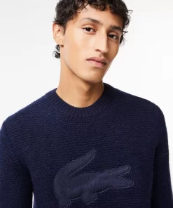 Pull En Laine Avec Badge Crocodile Matelasse | Lacoste Best Sale