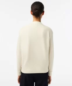 Pull Femme Col En V Uni En Laine | Lacoste Clearance