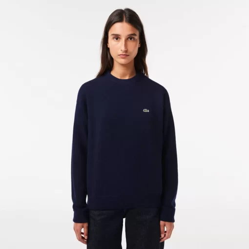 Pull Femme Col Rond En Laine | Lacoste Cheap