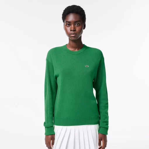 Pull Femme Col Rond En Laine | Lacoste Discount