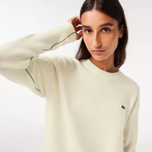 Pull Femme Col Rond En Laine | Lacoste Cheap