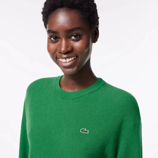 Pull Femme Col Rond En Laine | Lacoste Discount