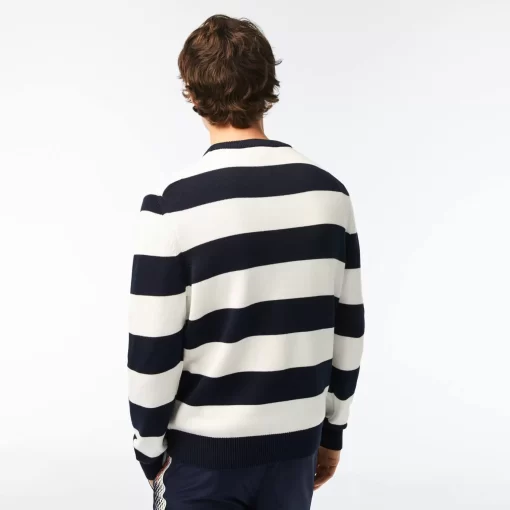 Pull Homme Raye En Jersey De Coton Biologique | Lacoste Shop