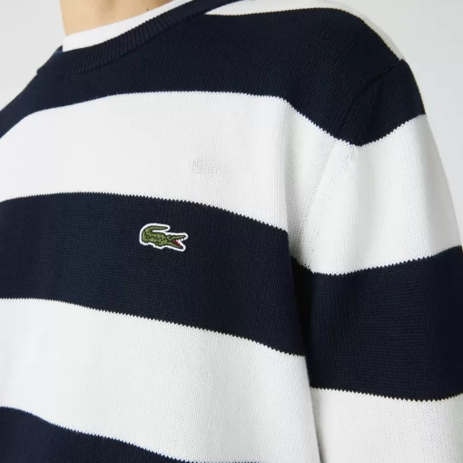 Pull Homme Raye En Jersey De Coton Biologique | Lacoste Shop