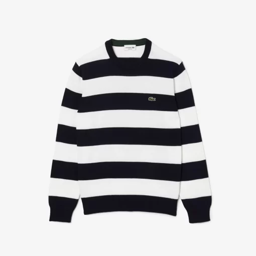 Pull Homme Raye En Jersey De Coton Biologique | Lacoste Shop