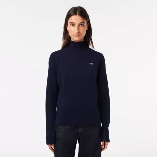 Pull Femme Col Montant En Laine | Lacoste New