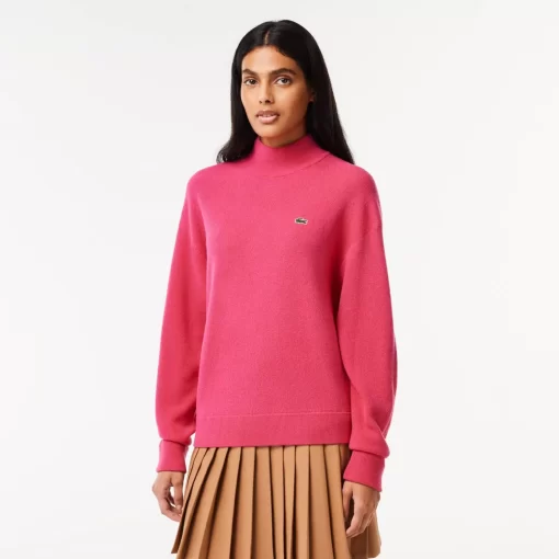 Pull Femme Col Montant En Laine | Lacoste Sale