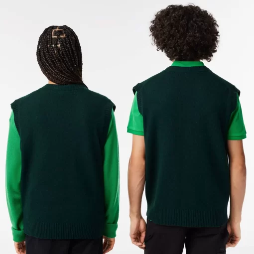 Pull Sans Manche En Laine Motif Inspiration Golf | Lacoste Fashion