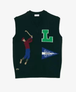 Pull Sans Manche En Laine Motif Inspiration Golf | Lacoste Fashion