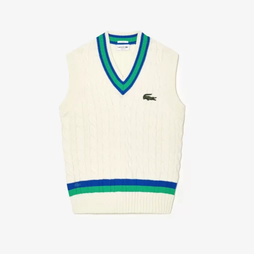 Pull Sans Manche En Laine Torsadee | Lacoste Flash Sale