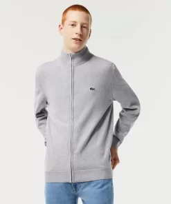 Pull Zippe A Col Montant En Coton Biologique Uni | Lacoste Best