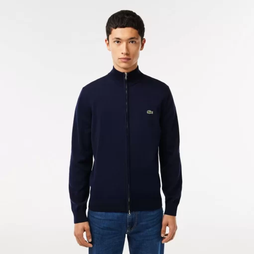 Pull Zippe A Col Montant En Coton Biologique Uni | Lacoste Store