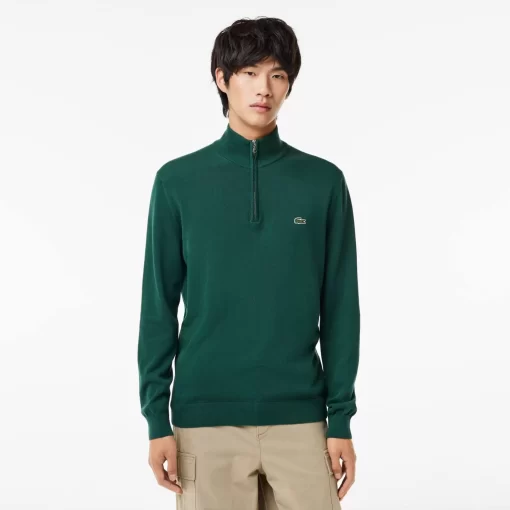 Pull Zippe A Col Montant En Coton Biologique Uni | Lacoste Best