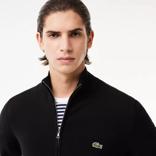 Pull Zippe A Col Montant En Coton Biologique Uni | Lacoste Best Sale