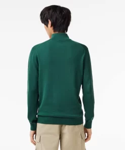 Pull Zippe A Col Montant En Coton Biologique Uni | Lacoste Best