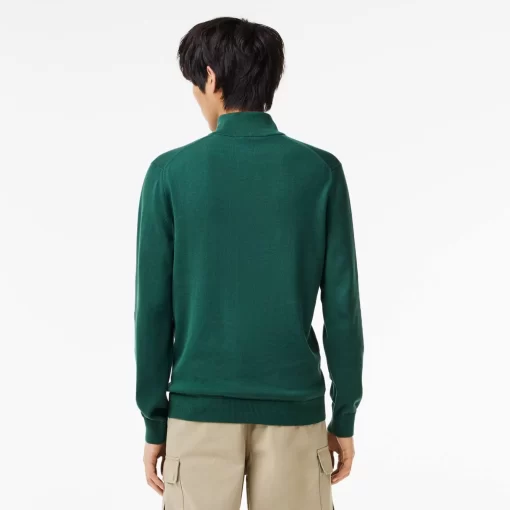 Pull Zippe A Col Montant En Coton Biologique Uni | Lacoste Best