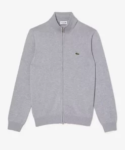 Pull Zippe A Col Montant En Coton Biologique Uni | Lacoste Best