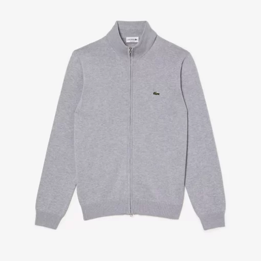 Pull Zippe A Col Montant En Coton Biologique Uni | Lacoste Best