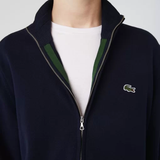 Pull Zippe A Col Montant En Coton Biologique Uni | Lacoste Store