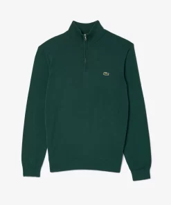 Pull Zippe A Col Montant En Coton Biologique Uni | Lacoste Best