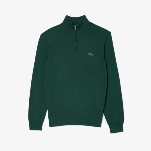 Pull Zippe A Col Montant En Coton Biologique Uni | Lacoste Best