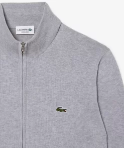 Pull Zippe A Col Montant En Coton Biologique Uni | Lacoste Best