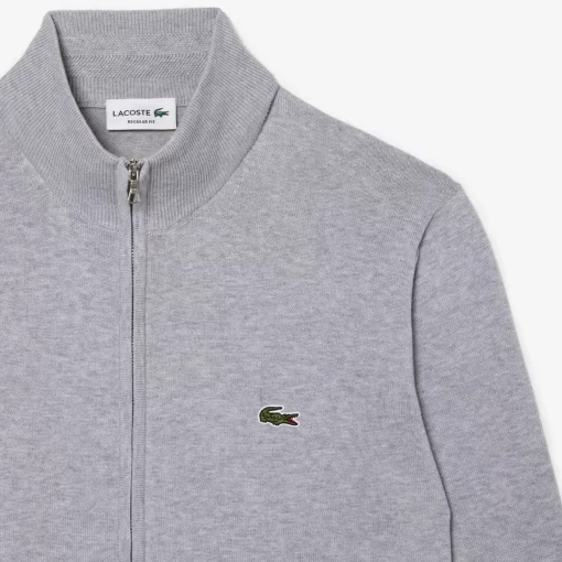 Pull Zippe A Col Montant En Coton Biologique Uni | Lacoste Best