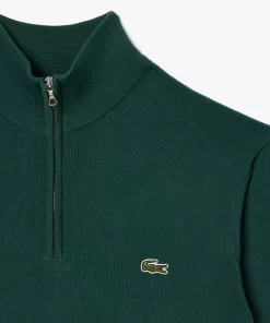 Pull Zippe A Col Montant En Coton Biologique Uni | Lacoste Best