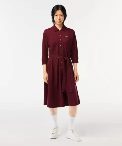 Robe Polo Ample Ceinturee En Petit Pique De Coton | Lacoste Sale