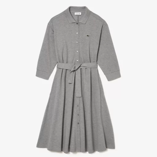 Robe Polo Ample Ceinturee En Petit Pique De Coton | Lacoste Shop