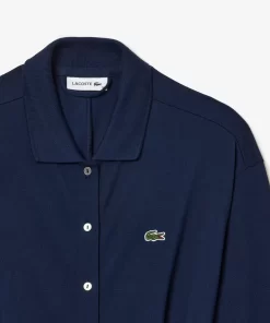 Robe Polo Ample Ceinturee En Petit Pique De Coton | Lacoste Best Sale