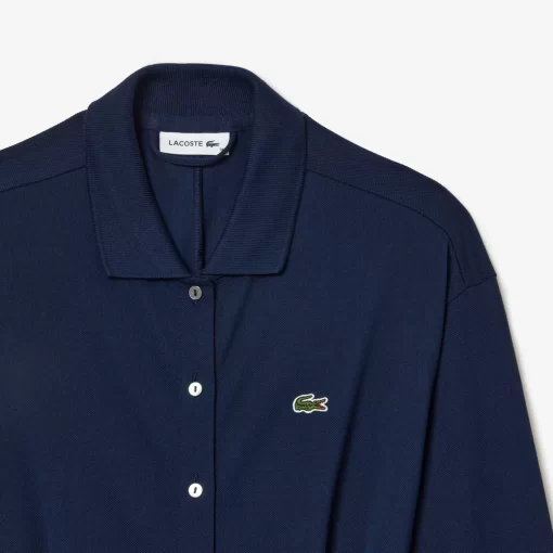 Robe Polo Ample Ceinturee En Petit Pique De Coton | Lacoste Best Sale