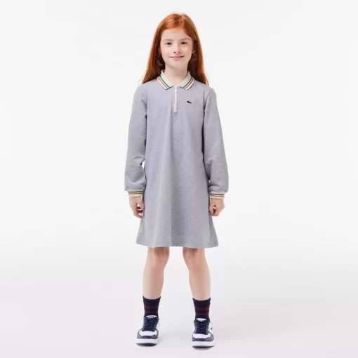 Robe Polo Avec Patte Zippee En Pique Bouclette | Lacoste Discount