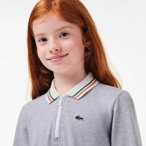 Robe Polo Avec Patte Zippee En Pique Bouclette | Lacoste Discount