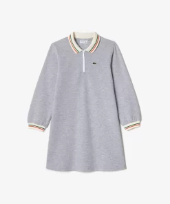 Robe Polo Avec Patte Zippee En Pique Bouclette | Lacoste Discount