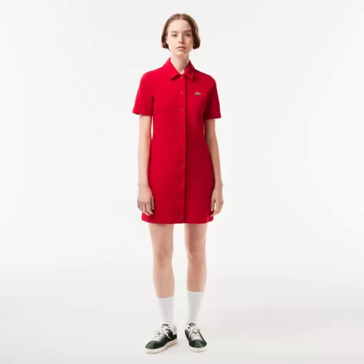 Robe Polo Boutonnee Femme En Coton Biologique | Lacoste Best