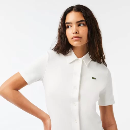 Robe Polo Boutonnee Femme En Coton Biologique | Lacoste Hot