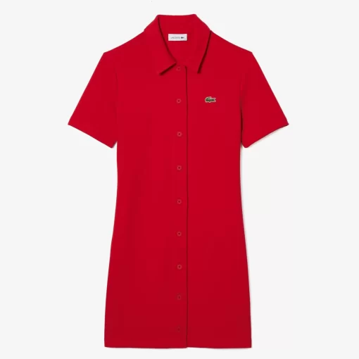 Robe Polo Boutonnee Femme En Coton Biologique | Lacoste Best