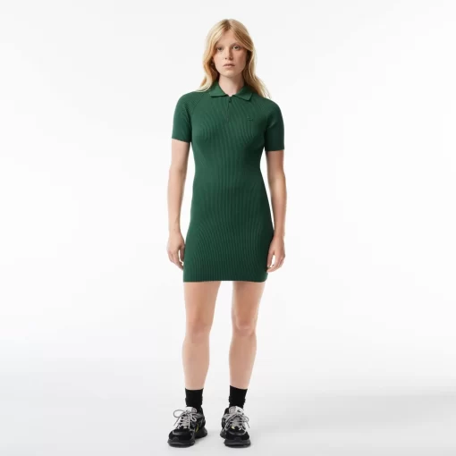 Robe Polo Femme En Maille | Lacoste Cheap