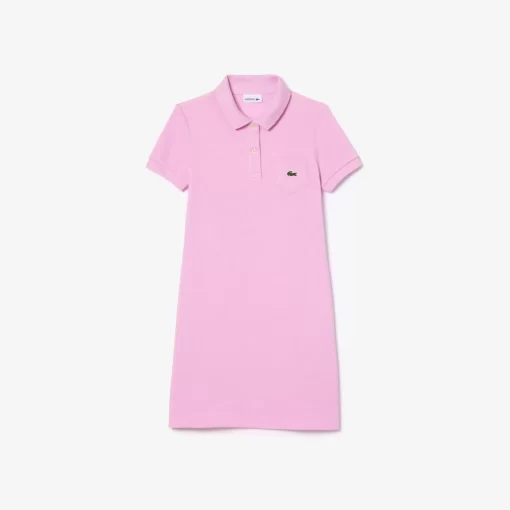 Robe Polo Fille En Pique De Coton Uni | Lacoste Sale