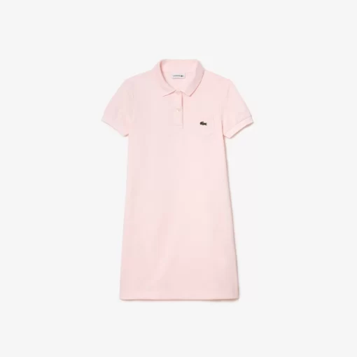 Robe Polo Fille En Pique De Coton Uni | Lacoste Best